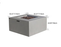 Thumbnail for Elementi - Rocky Square Concrete Fire Pit Table, Hidden Propane Storage OFG310