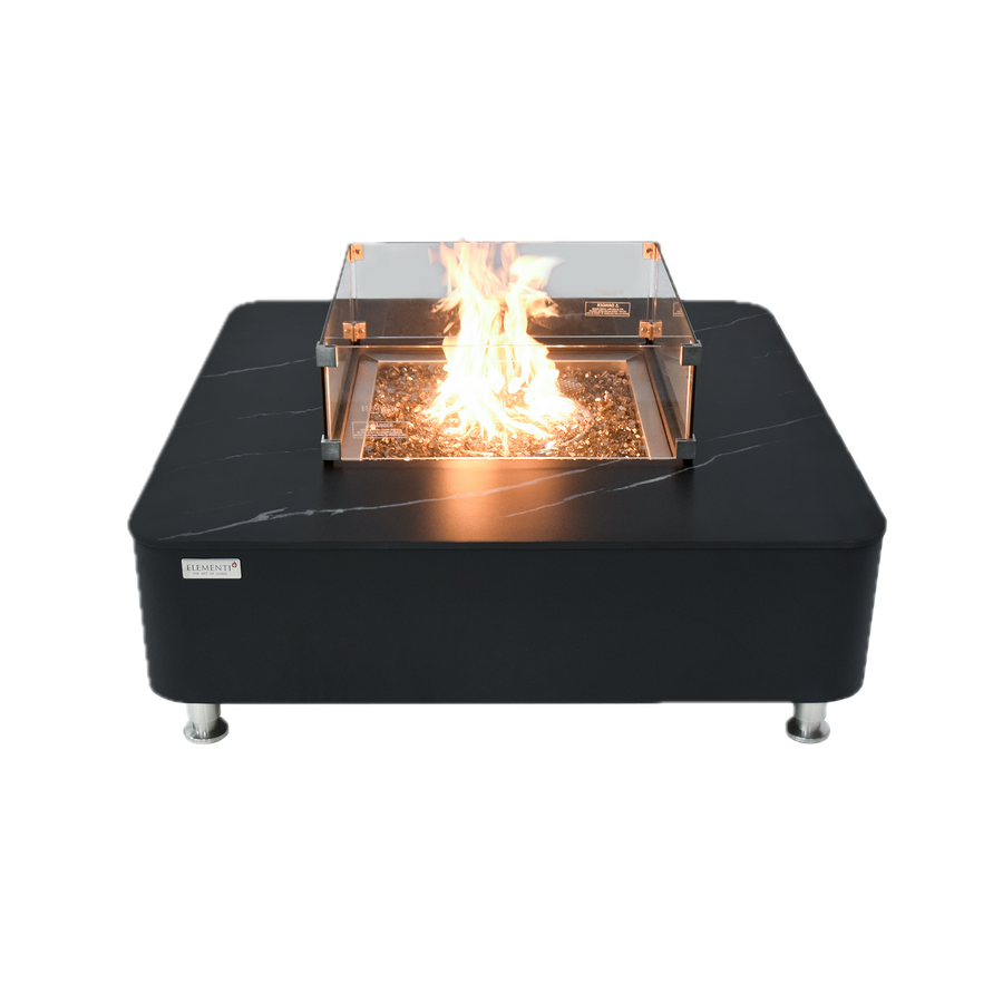 Elementi Plus - Copenhagen 42” Square Porcelain Top Fire Table OFP101BB
