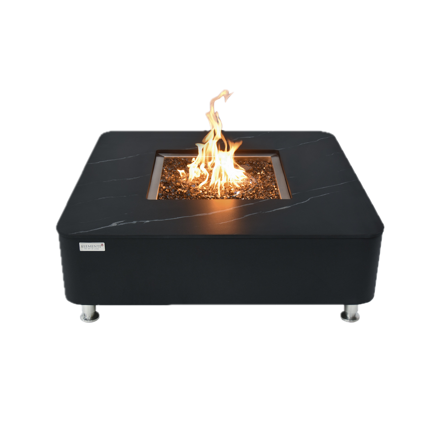 Elementi Plus - Copenhagen 42” Square Porcelain Top Fire Table OFP101BB