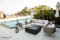 Thumbnail for Elementi - Sofia Marble Porcelain Square Fire Pit Table - OFP103BB - Fire Pit Stock