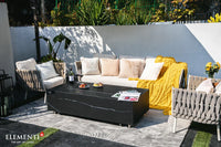 Thumbnail for Elementi Plus - Varna Marble Porcelain Rectangular Fire Pit Table - OFP121BB