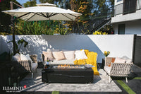 Thumbnail for Elementi Plus - Varna Marble Porcelain Rectangular Fire Pit Table - OFP121BB