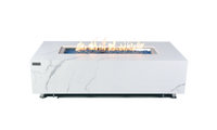 Thumbnail for Elementi - Carrara Marble Porcelain Rectangular Fire Pit Table - OFP121BW - Fire Pit Stock