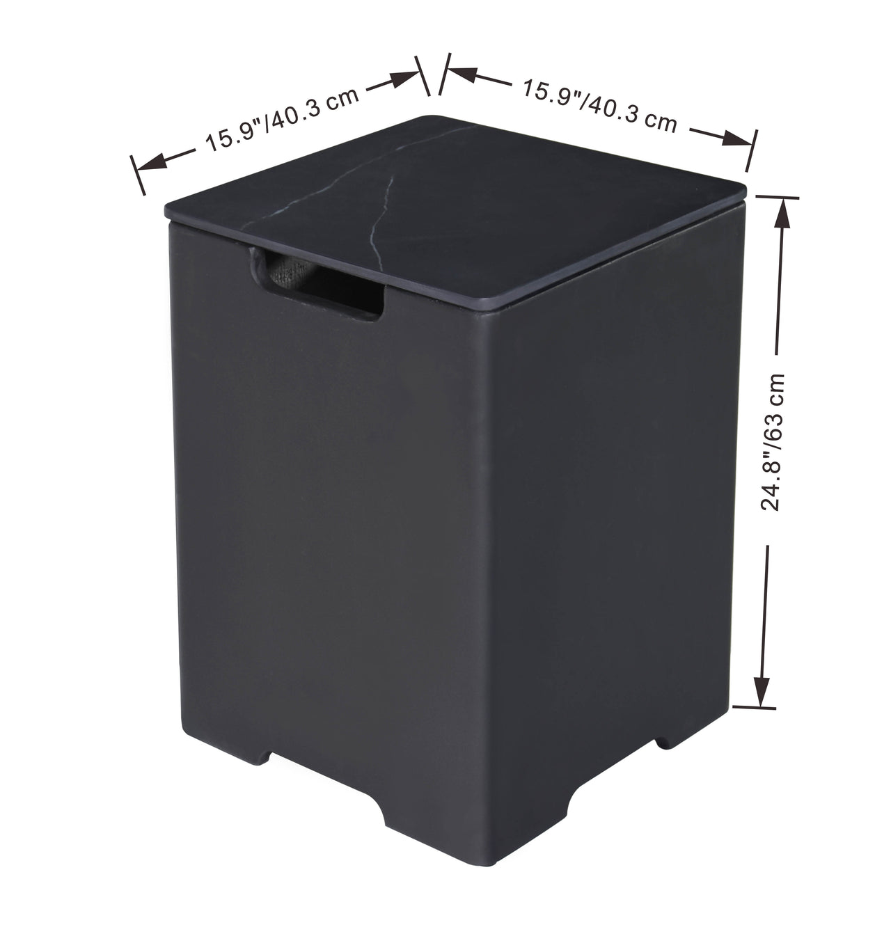 Elementi Plus - Square Marble Porcelain Tank Cover - ONB402