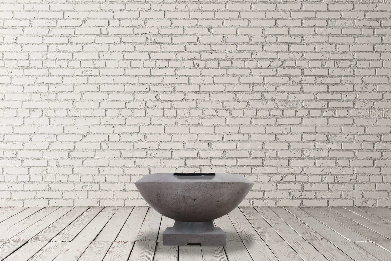 Prism Hardscapes - Toscano Round Concrete Fire and Water Bowl w/ Match-Lit Ignition - Fire Pit Stock