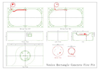 Thumbnail for PyroMania Fire - Venice Rectangle Concrete Fire Pit Table
