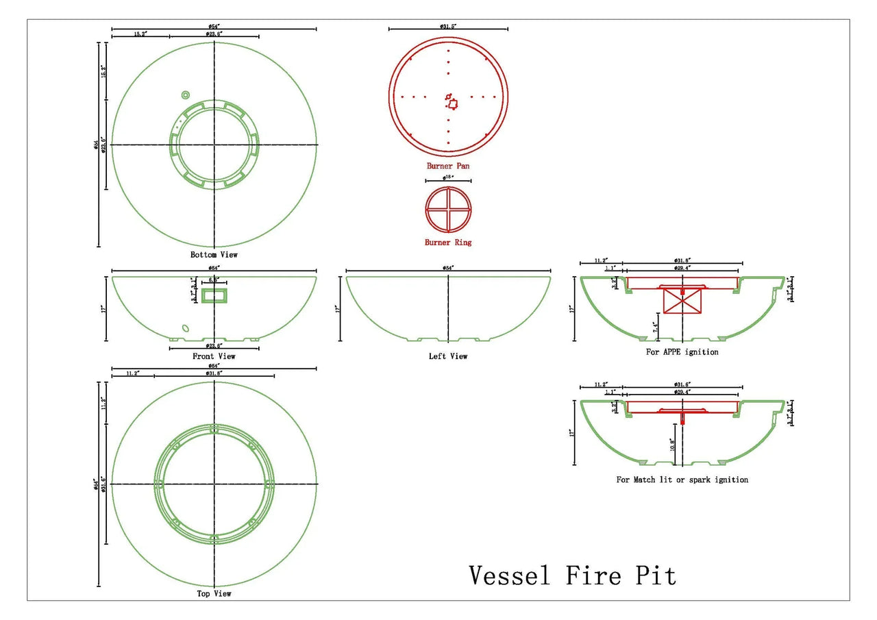 PyroMania Fire - Vessel Concrete Fire Pit Bowl