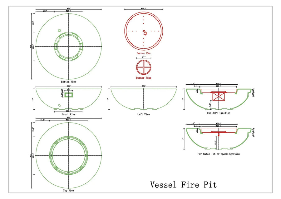 PyroMania Fire - Vessel Concrete Fire Pit Bowl