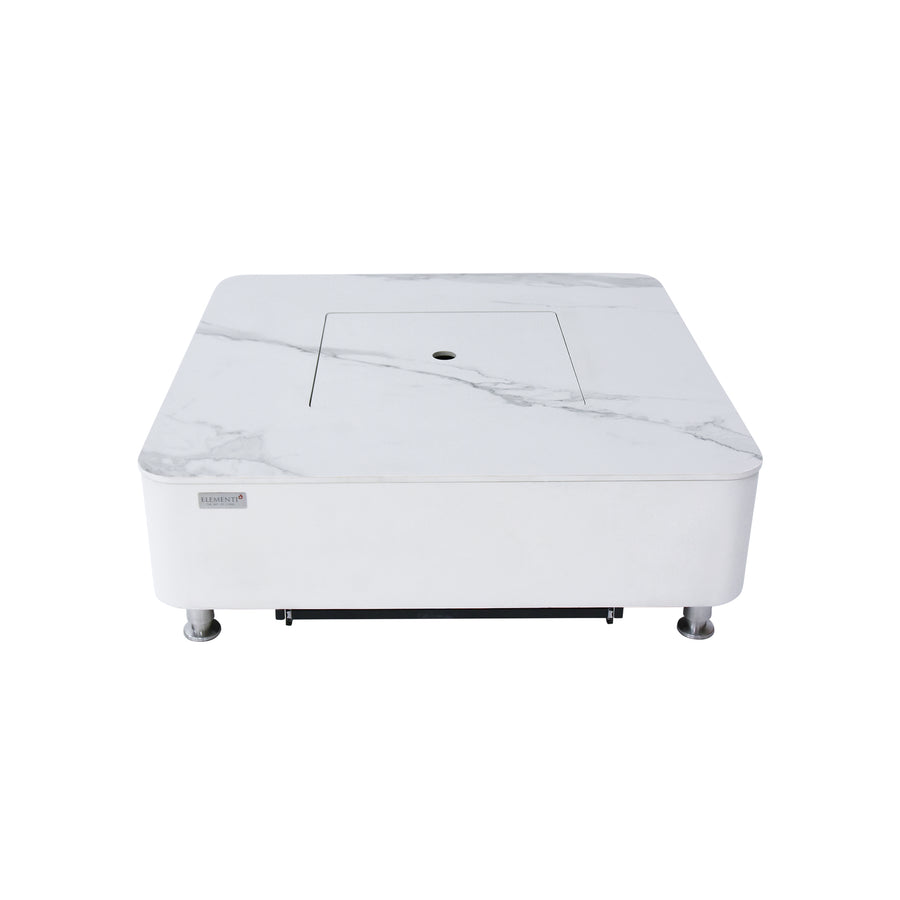 Elementi Plus - Annecy 42” Square Marble Porcelain Fire Table OFP101BW