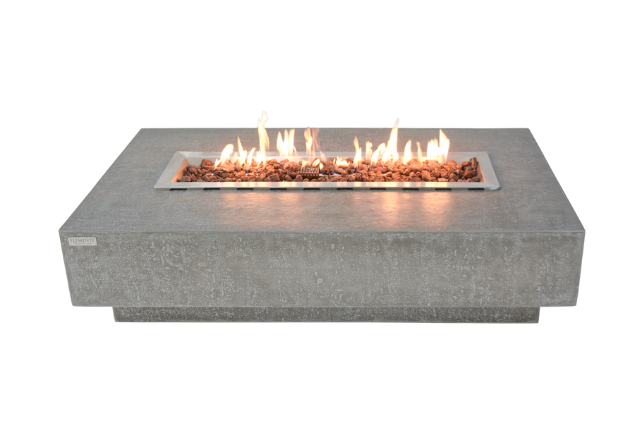 Elementi - Hampton Rectangle Concrete Fire Pit Table OFG139 - Fire Pit Stock