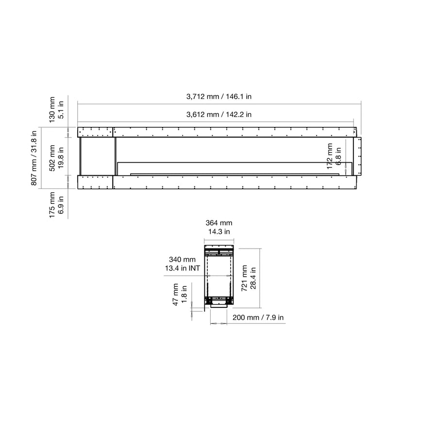 EcoSmart Fire - Flex 140PN.BX Peninsula Fireplace Insert
