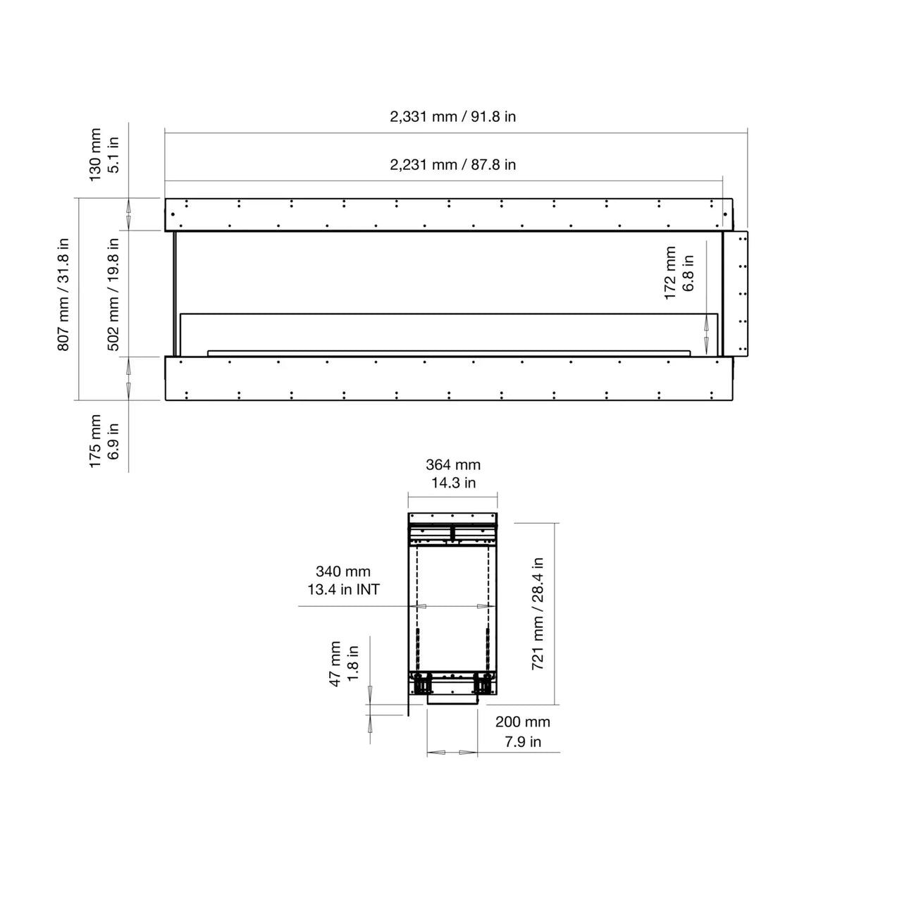 EcoSmart Fire - Flex 86PN Peninsula Fireplace Insert