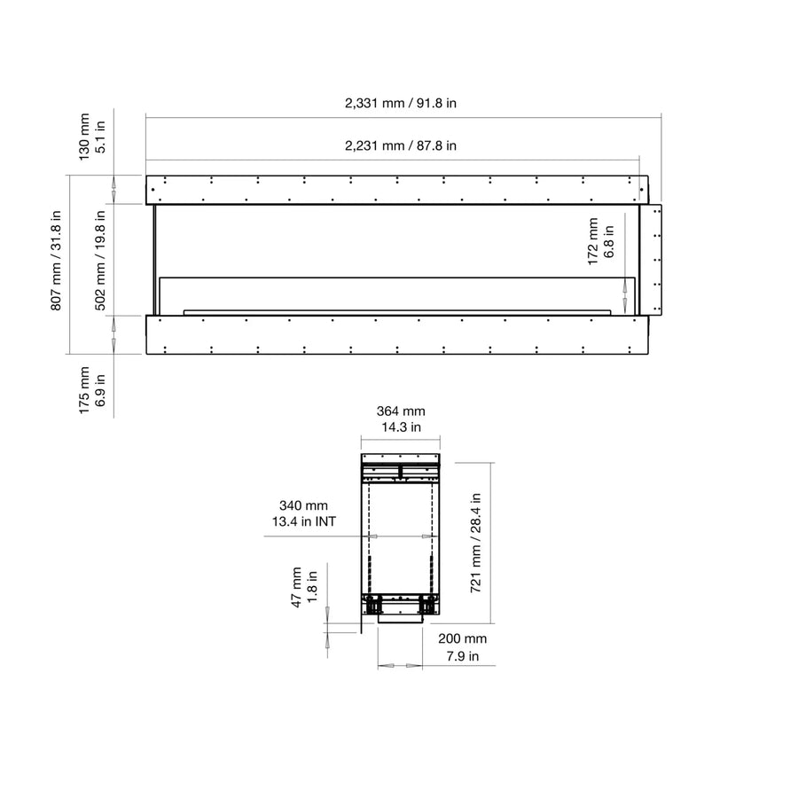 EcoSmart Fire - Flex 86PN Peninsula Fireplace Insert