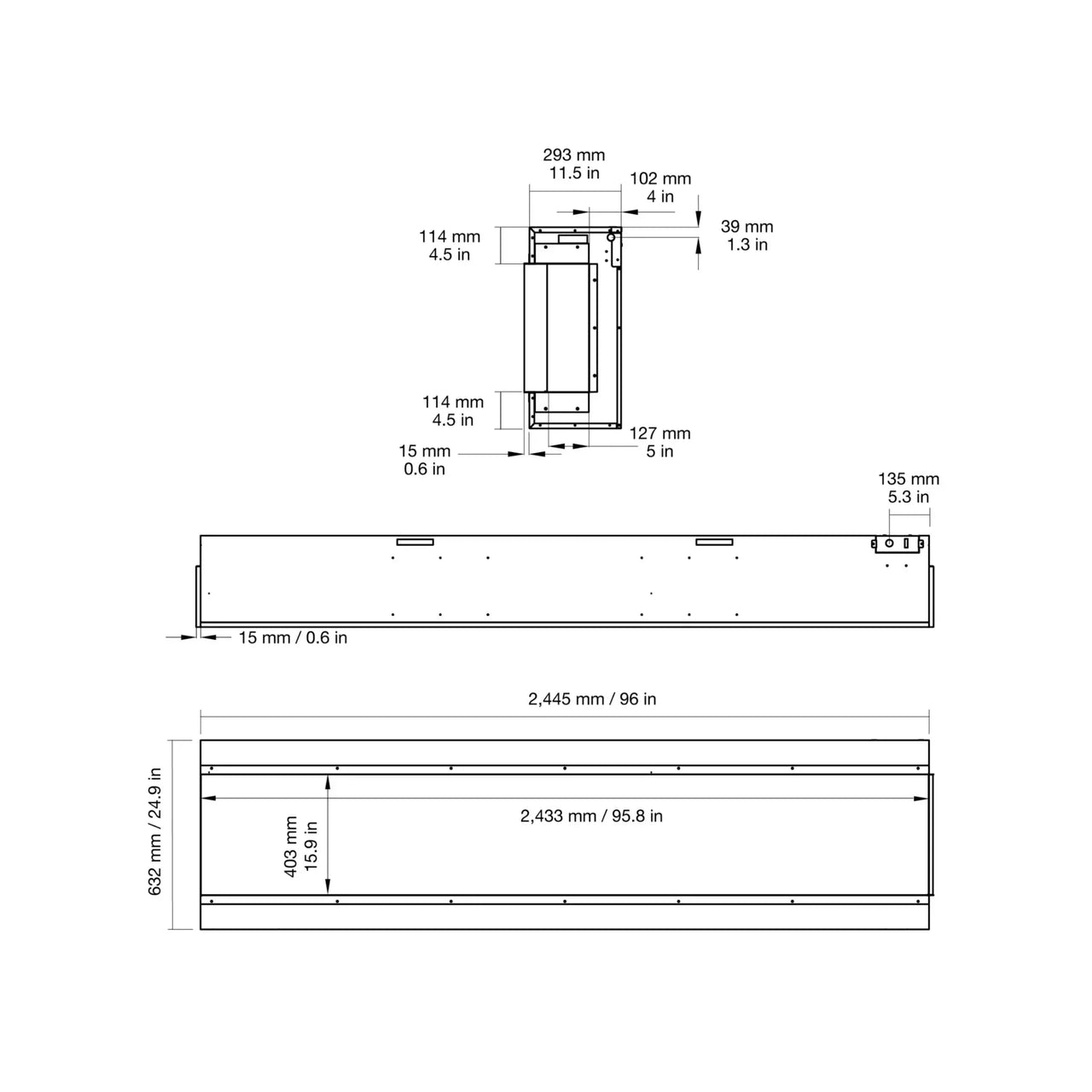 EcoSmart Fire - Switch 96 Electric Fireplace