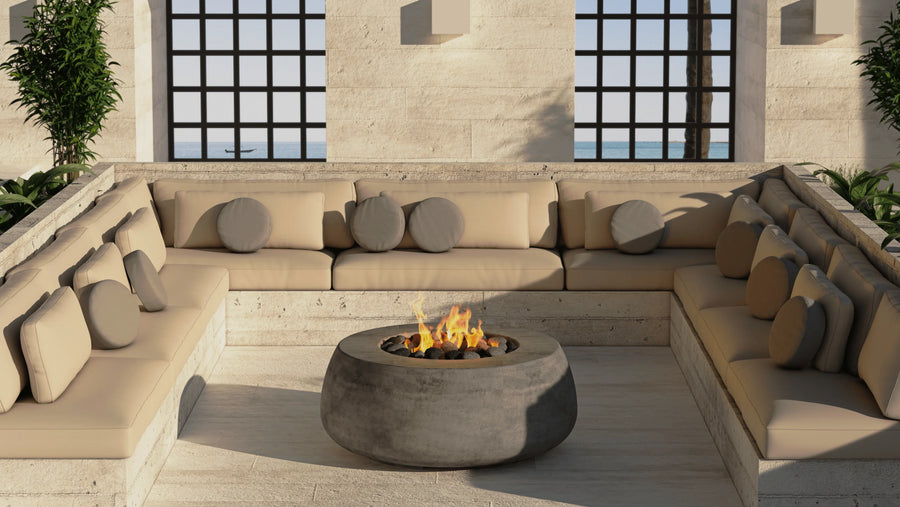 Prism Hardscapes - Dune Round Concrete Fire Bowl - Fire Pit Stock