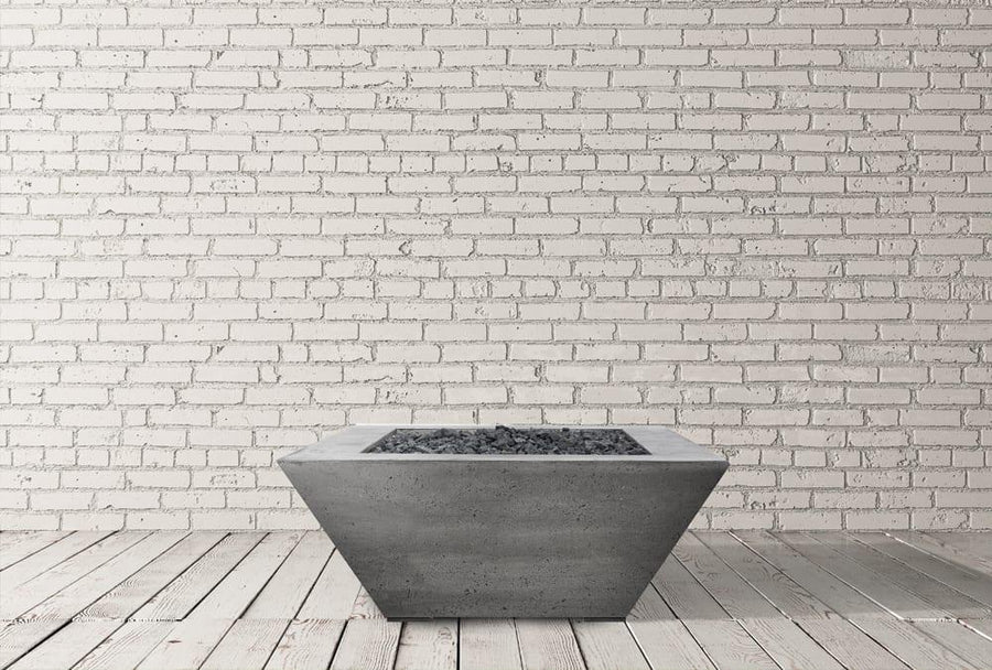 Prism Hardscapes - Lombard Series Pedestal Square Concrete Fire Bowl - Fire Pit Stock