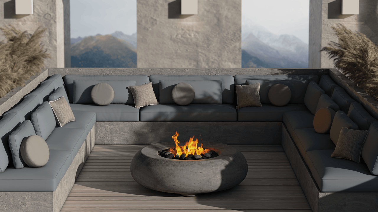 Prism Hardscapes - Pietra Round Concrete Fire Bowl - Fire Pit Stock