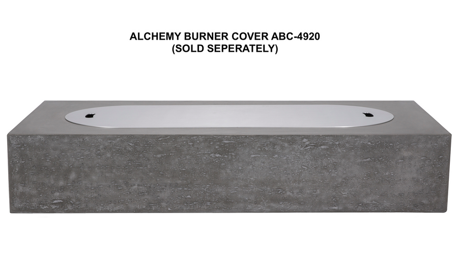 PyroMania Fire - Alchemy Rectangle Concrete Fire Pit Table - Fire Pit Stock