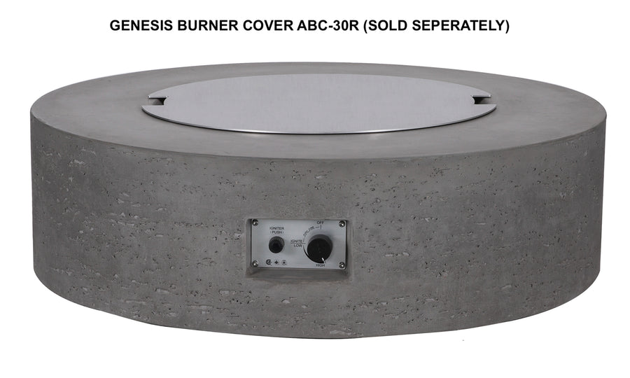 PyroMania Fire - Genesis Round Concrete Fire Pit Table - Fire Pit Stock