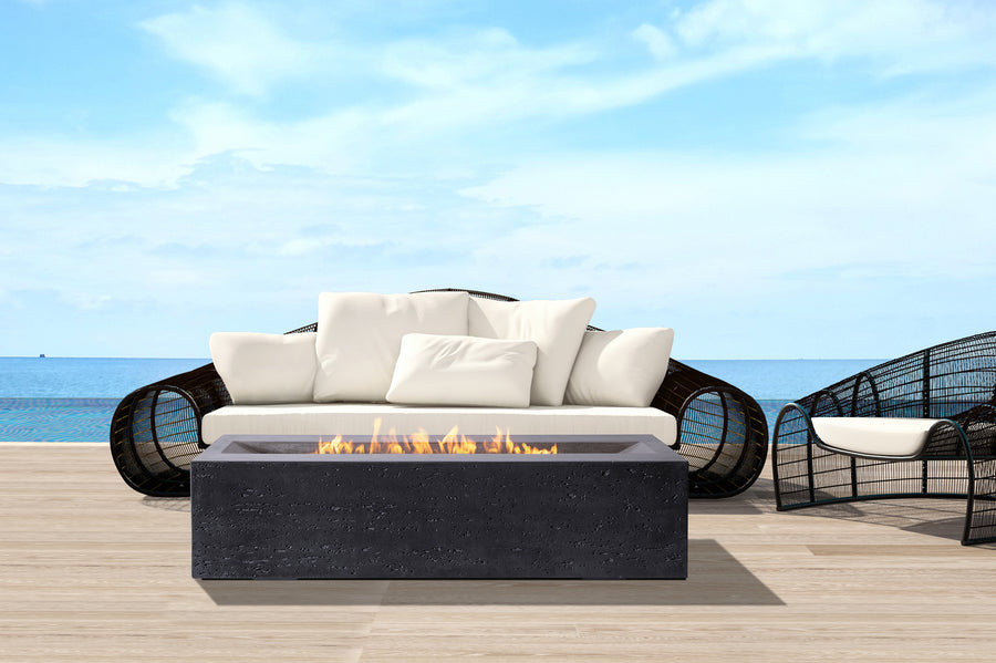 PyroMania Fire - Millenia Rectangle Concrete Fire Pit Table - Fire Pit Stock
