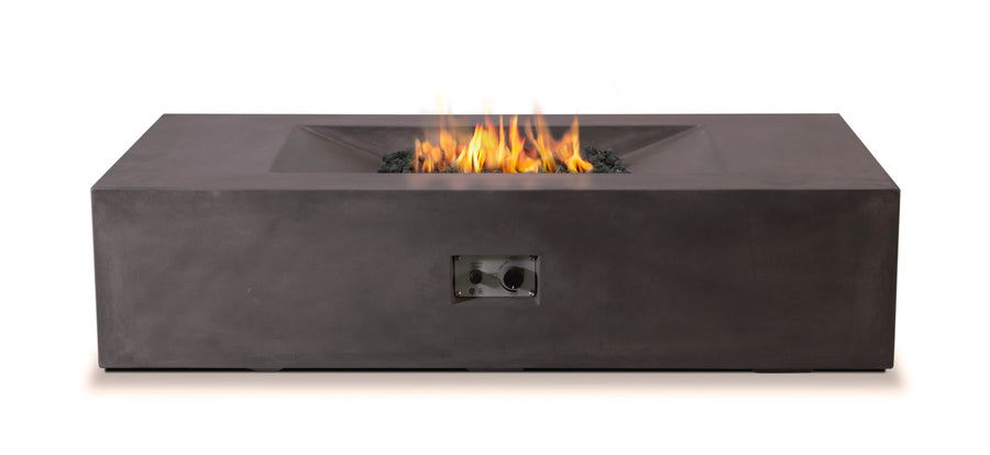 PyroMania Fire - Moderne Rectangle Concrete Fire Pit Table - Fire Pit Stock