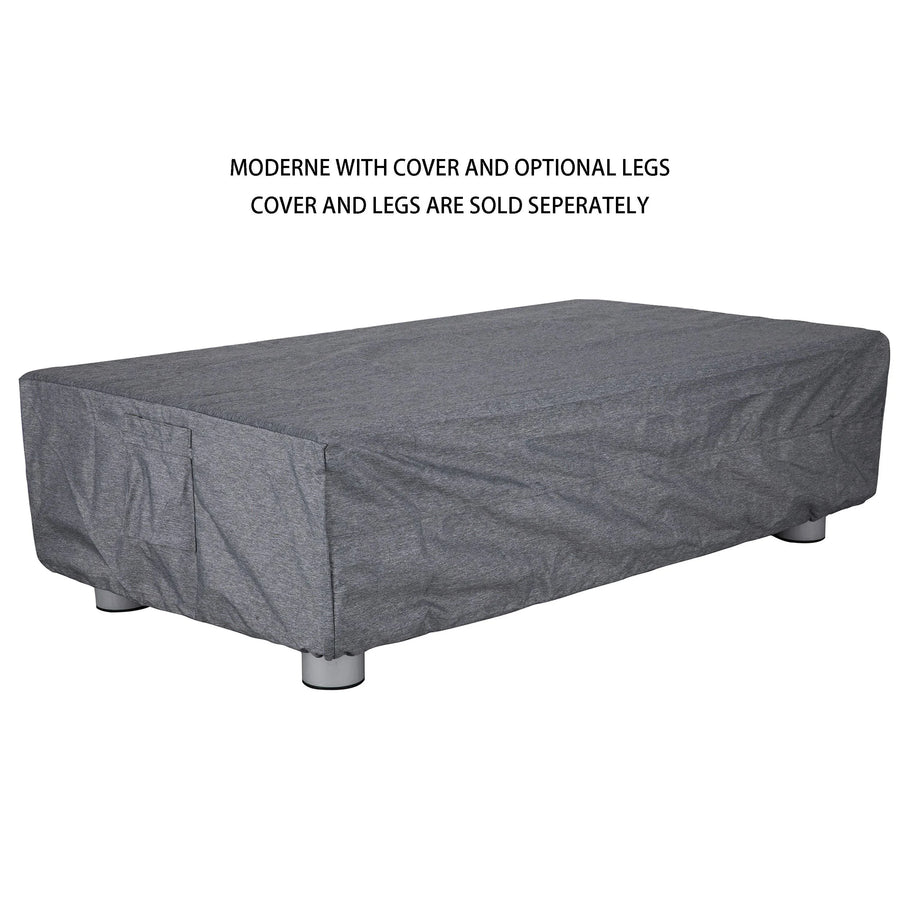 PyroMania Fire - Moderne Rectangle Concrete Fire Pit Table - Fire Pit Stock