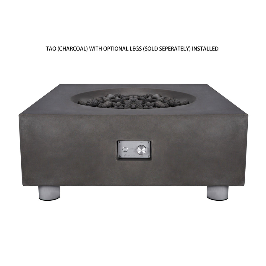 PyroMania Fire - Tao Square Concrete Fire Pit Table - Fire Pit Stock