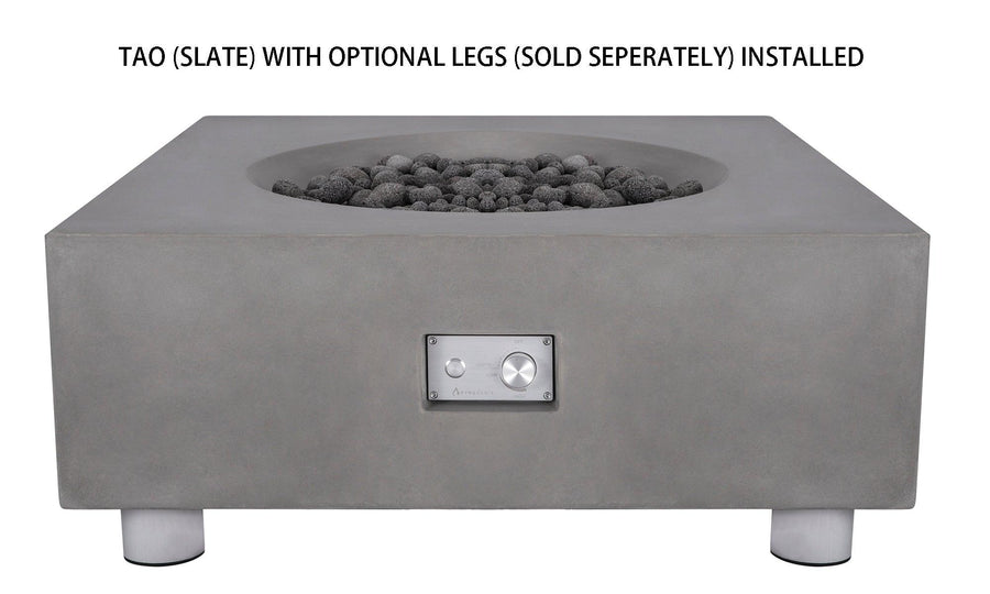 PyroMania Fire - Tao Square Concrete Fire Pit Table - Fire Pit Stock