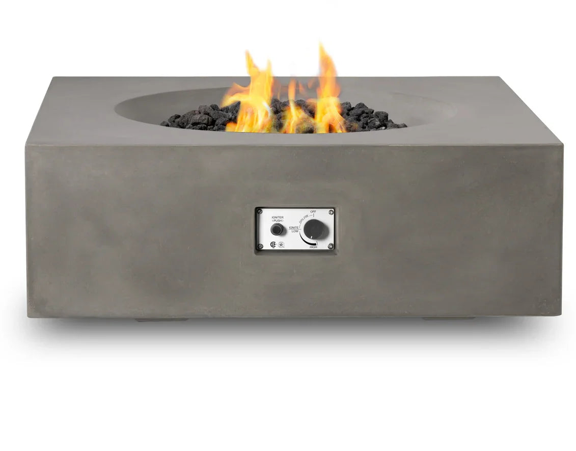 PyroMania Fire - Tao Square Concrete Fire Pit Table