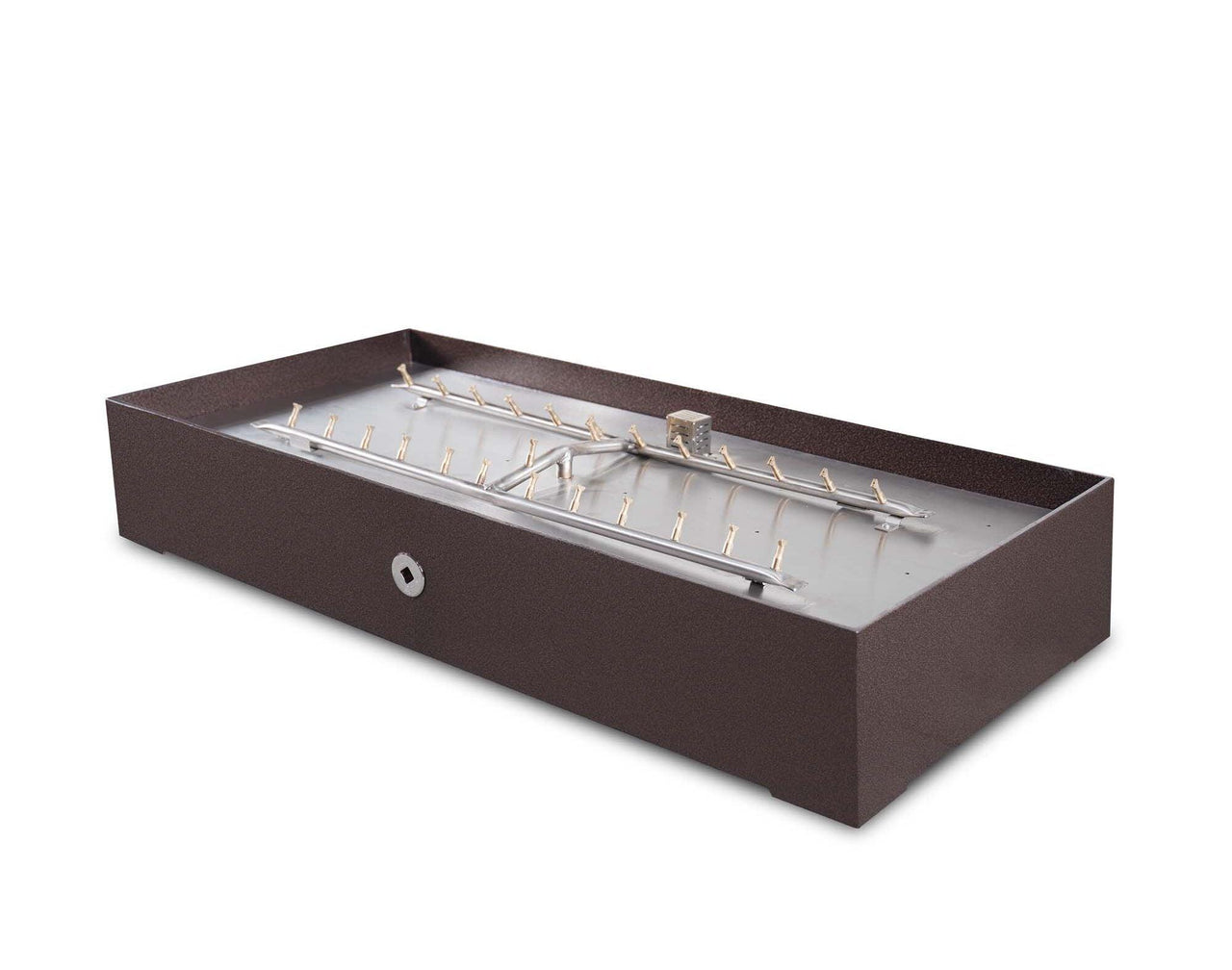 The Outdoor Plus - Astoria Powder Coat Metal Rectangle Fire Pit OPT-ASTPC - Fire Pit Stock