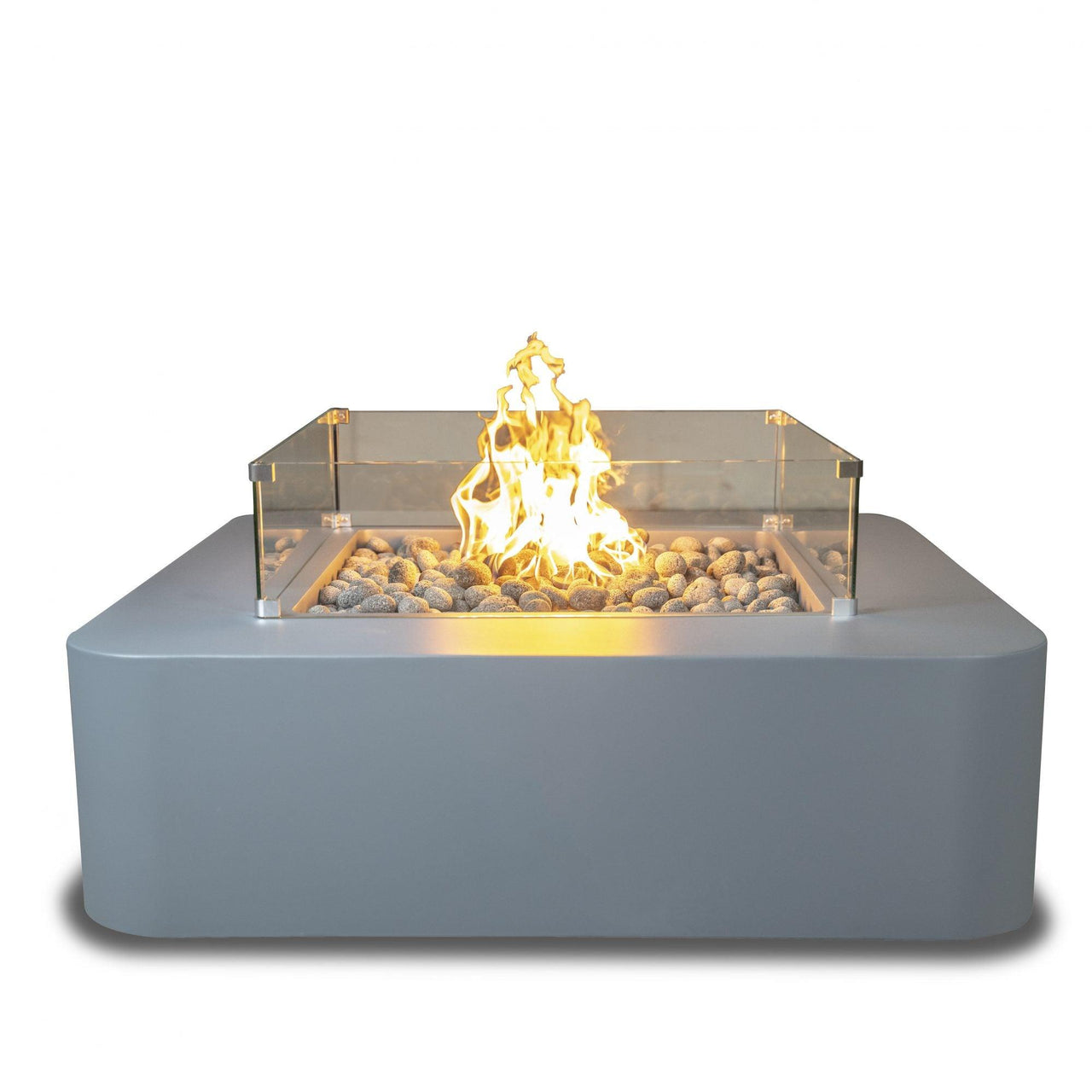 The Outdoor Plus - Bayside Square Metal Powder Coat Fire Pit OPT-BAYPC - Fire Pit Stock
