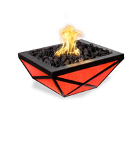 Thumbnail for The Outdoor Plus - Gladiator LED Metal Powder Coat Finish Square Fire Pit Bowl OPT-GLDPCLED - Fire Pit Stock