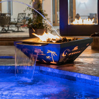 Thumbnail for The Outdoor Plus - Light House (Miami) LED Aluminum Powder Coated Fire Bowl OPT-LHFOMIAPC - Fire Pit Stock