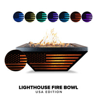Thumbnail for The Outdoor Plus - Light House (USA) LED Fire Bowl Aluminum Powder Coat Fire Bowl OPT-LHFOUSAFPC - Fire Pit Stock