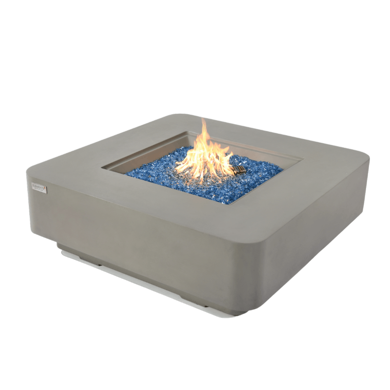 Elementi Plus - Lucerne Square Concrete Fire Pit Table - OFG419LG - Fire Pit Stock