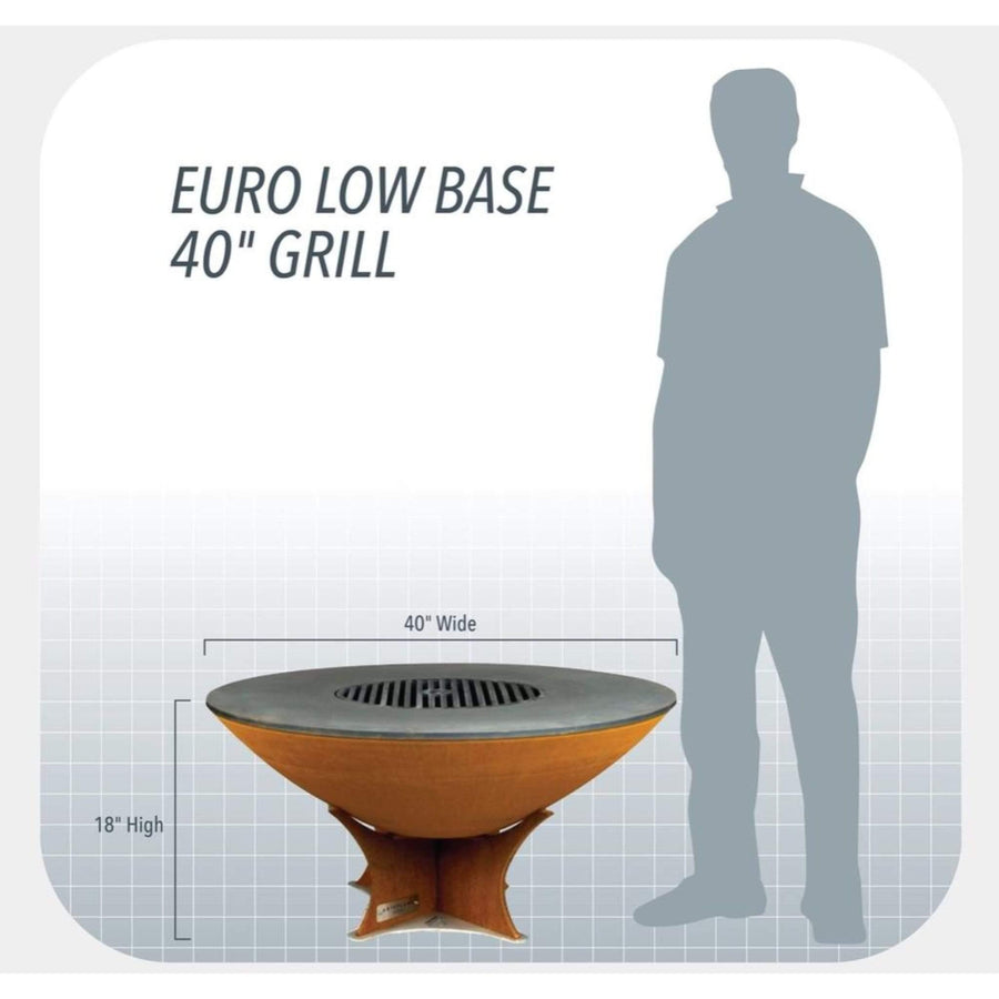 Arteflame 40" Fire Pit Low Euro Base - Fire Pit Stock