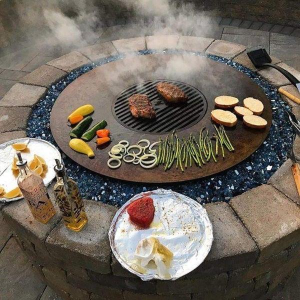 Arteflame - Classic 40" Black Label Fire Bowl with Cooktop - Fire Pit Stock