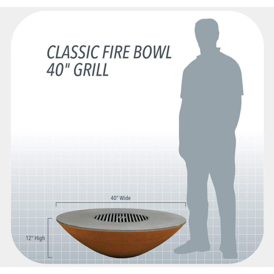 Arteflame Classic 40" - Fire Bowl - Fire Pit Stock