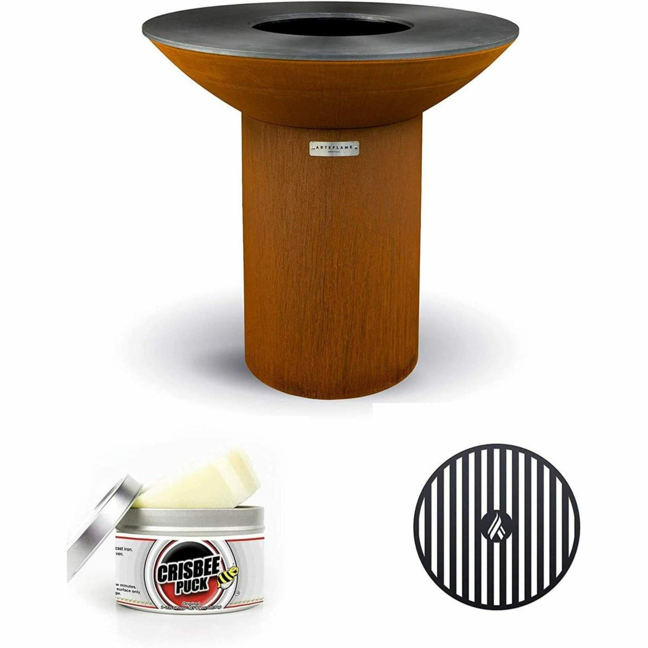 Arteflame Classic 40" Grill - High Round Base with 2 Grilling Accessories - Fire Pit Stock