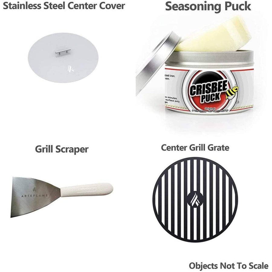 Arteflame Classic 40" Grill - Low Round Base with 5 Grilling Accessories - Fire Pit Stock