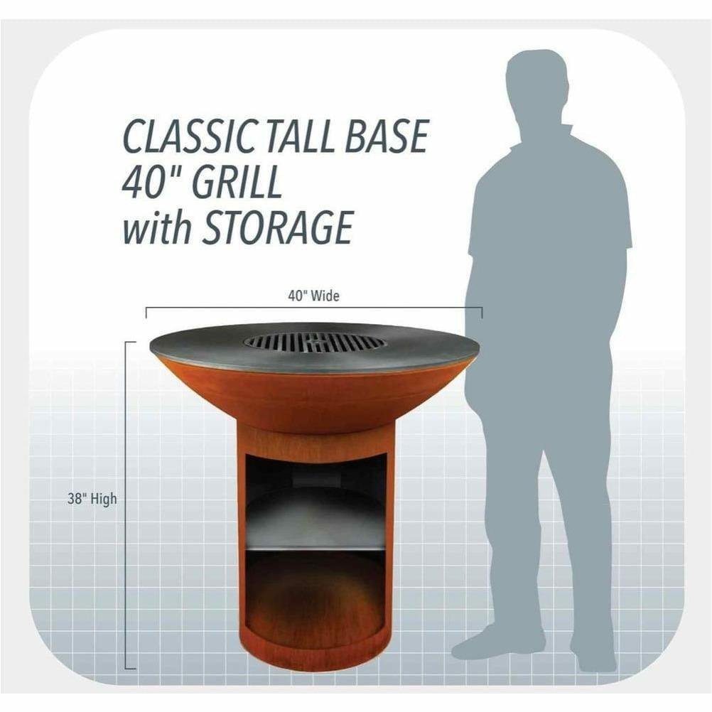Arteflame Classic 40" Grill - Tall Base With Storage - Fire Pit Stock