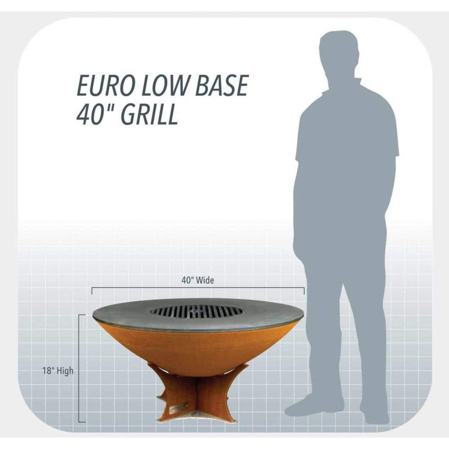 Arteflame Euro 40" Grill - Low Base - Fire Pit Stock