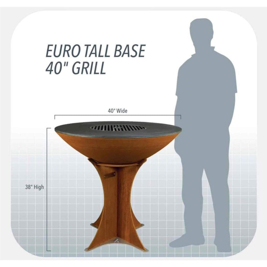 Arteflame Euro 40" Grill - Tall Base - Fire Pit Stock