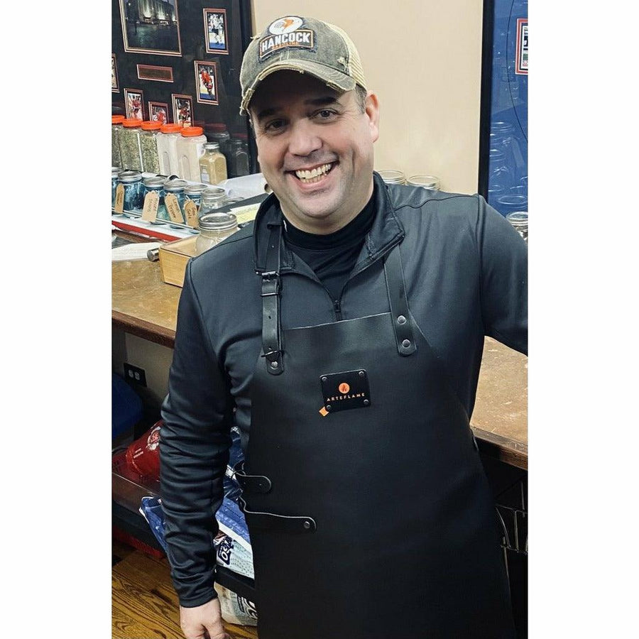 Arteflame Leather Grill Apron, Black - Fire Pit Stock