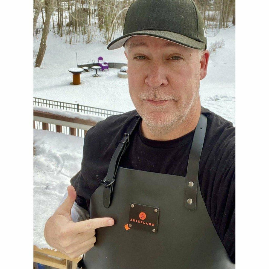Arteflame Leather Grill Apron, Black - Fire Pit Stock