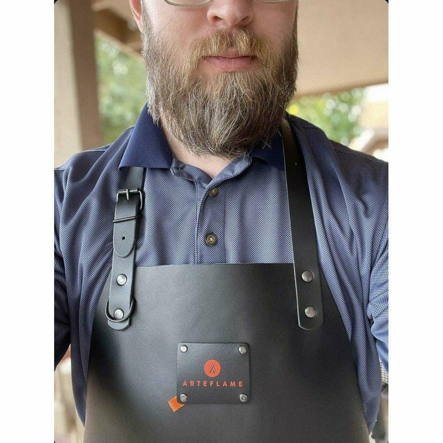 Arteflame Leather Grill Apron, Black - Fire Pit Stock