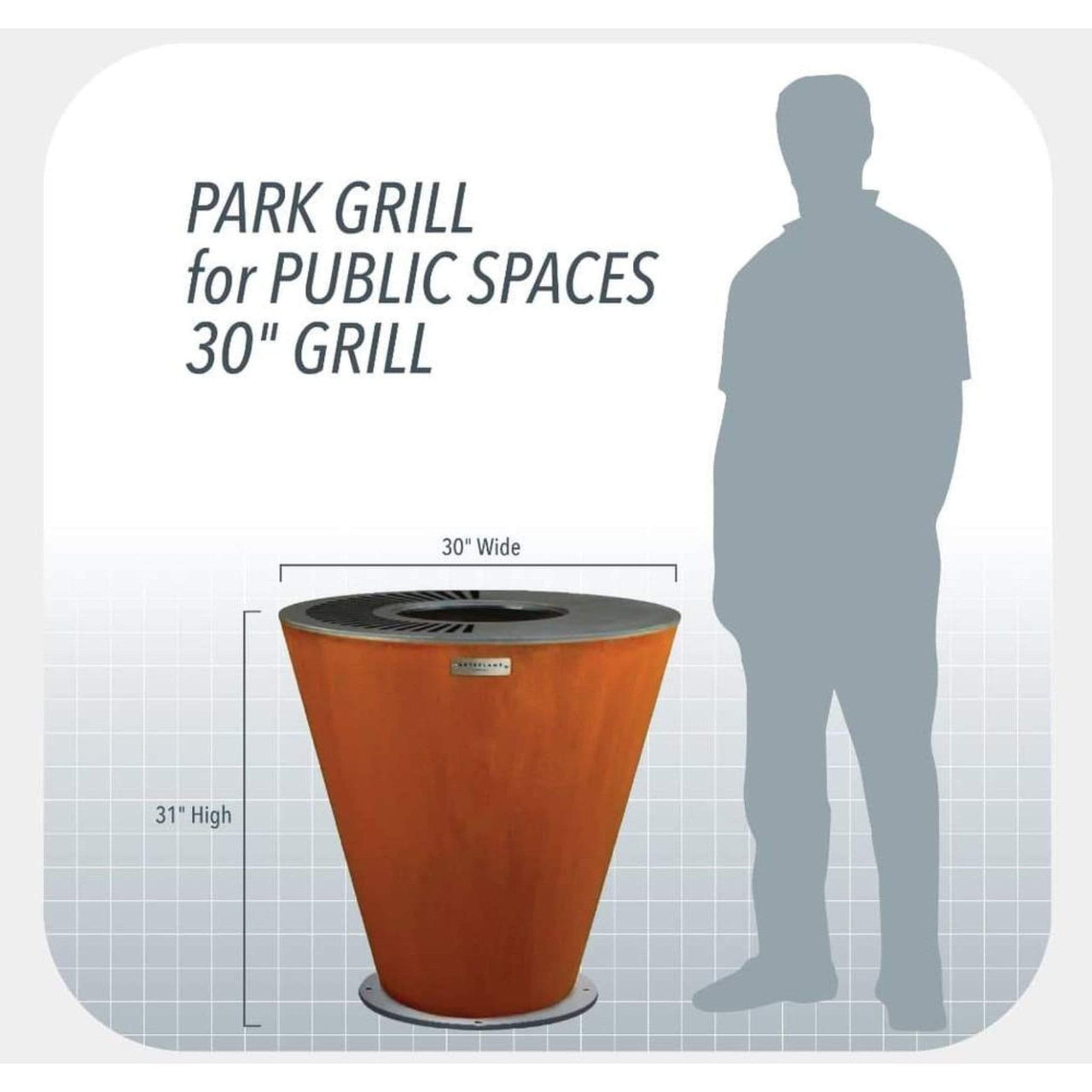 Arteflame Park Grill for Public Spaces and High Traffic - Fire Pit Stock