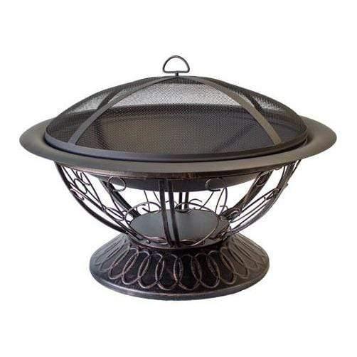 AZ Patio Heaters 30" Wood Burning Firepit with Scroll Design - Fire Pit Stock