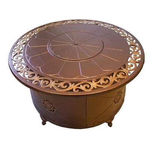 AZ Patio Heaters Circular Cast Aluminum Firepit with Lid - Fire Pit Stock