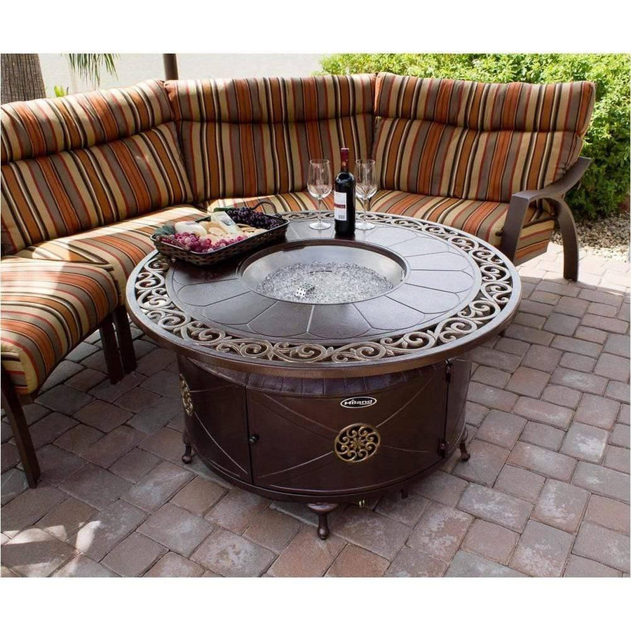 AZ Patio Heaters Circular Cast Aluminum Firepit with Lid - Fire Pit Stock